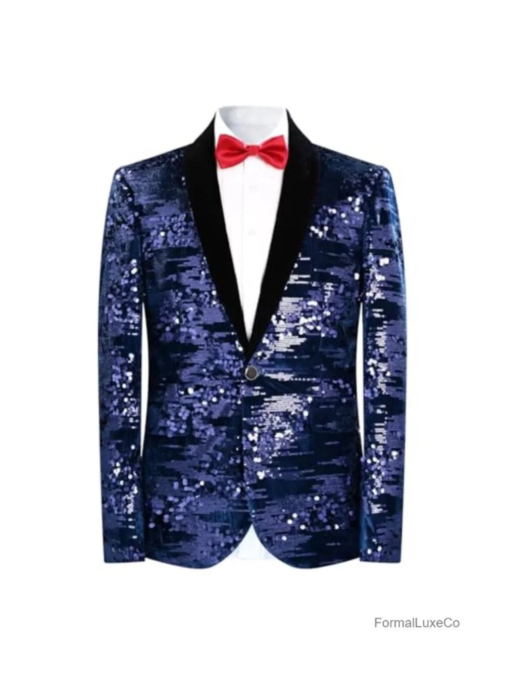 Mens Shiny Sequin Suit Jacket Shawl Lapel Blazer Tuxedo Sport Coat Party